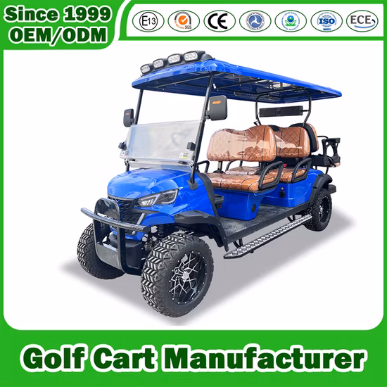 Motore da 3,5/4/5/6/7 kW Batteria al piombo/acido 48/60/72 V Paraurti per parabrezza Carrello da golf elettrico a 2/4/6/8 posti/posti/passeggero, buggy da golf, auto da club, auto da caccia